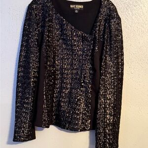 Marc Bouwer Black Sequin Blouse